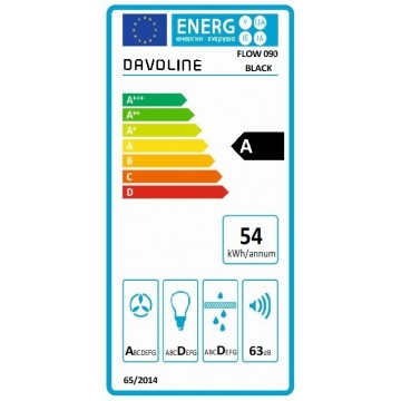 Davoline 801003463 Flow 90 Απορροφητήρας Καμινάδα 90cm Μαύρος